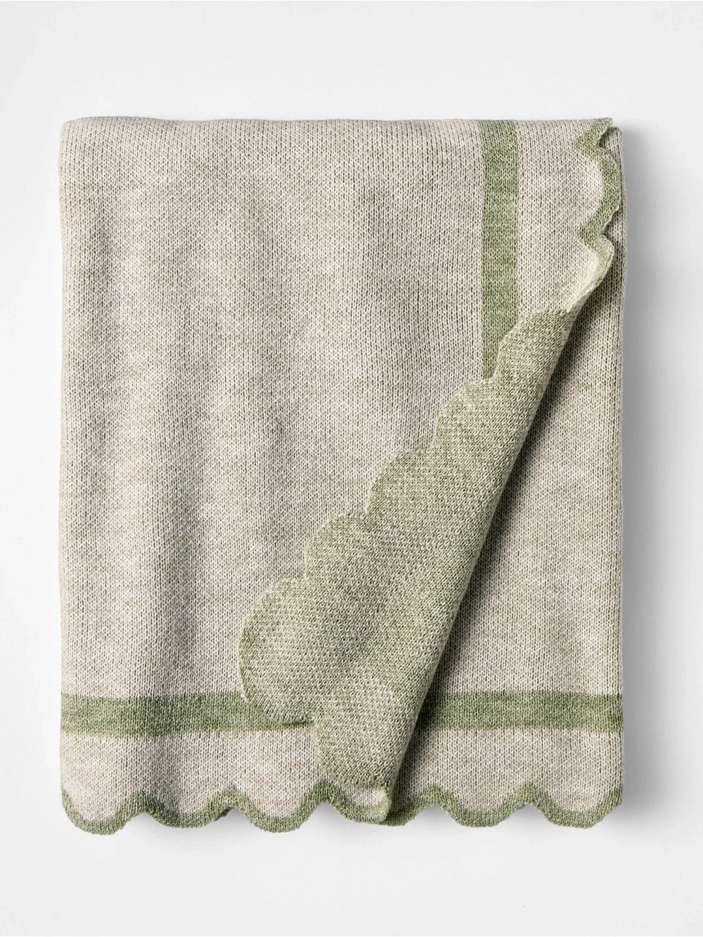 NEW! Scalloped Edge Throw  - Threshold designed with Studio McGee, Green